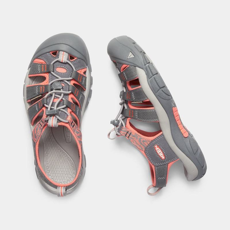 Keen Newport Hydro Womens Hiking Sandals Grey/Coral Online NZ (4930-KXIMY)